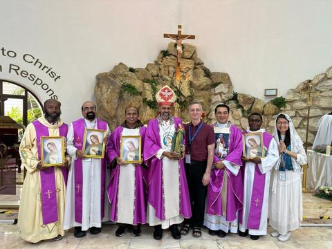 Clergy delegates of the 2024 Congress photographed together outdoors at the retreat centre