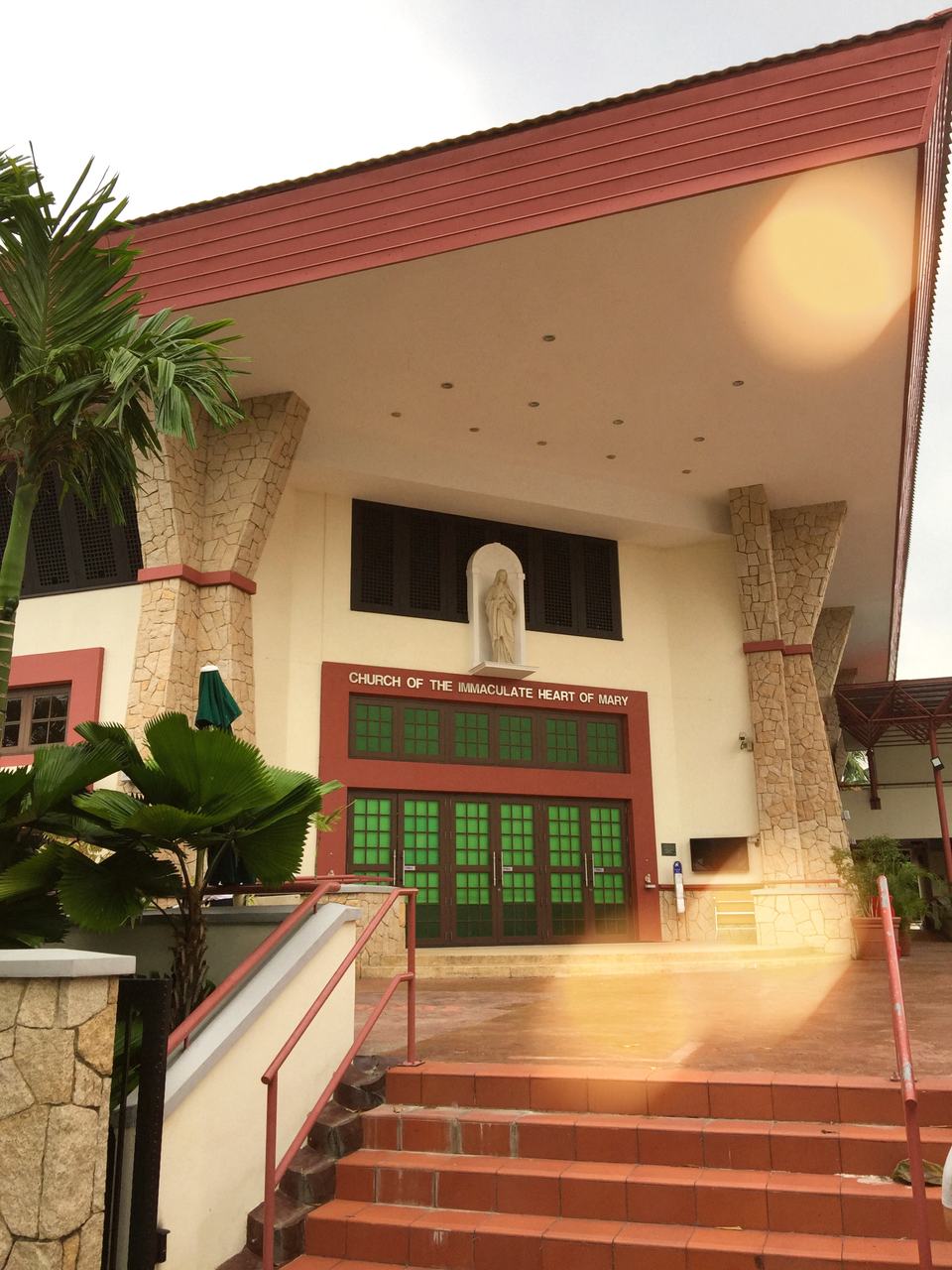 The exterior entrance of the Church of the Immaculate Heart of Mary, 24 Highland Road, Singapore